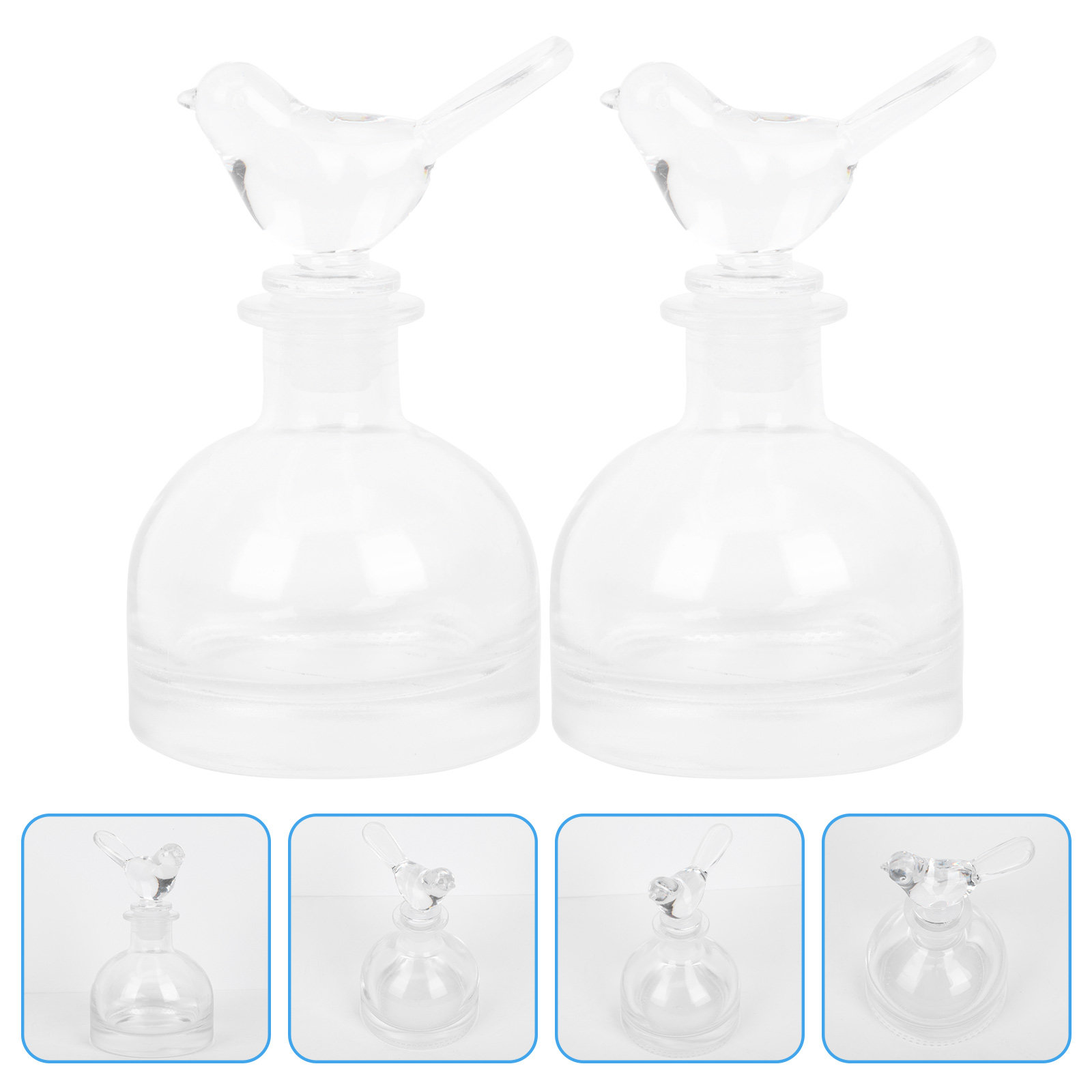 Perfume Home Fragrance - 2 Stück Glas-Parfümflaschen, hochwertig, klar, robust,