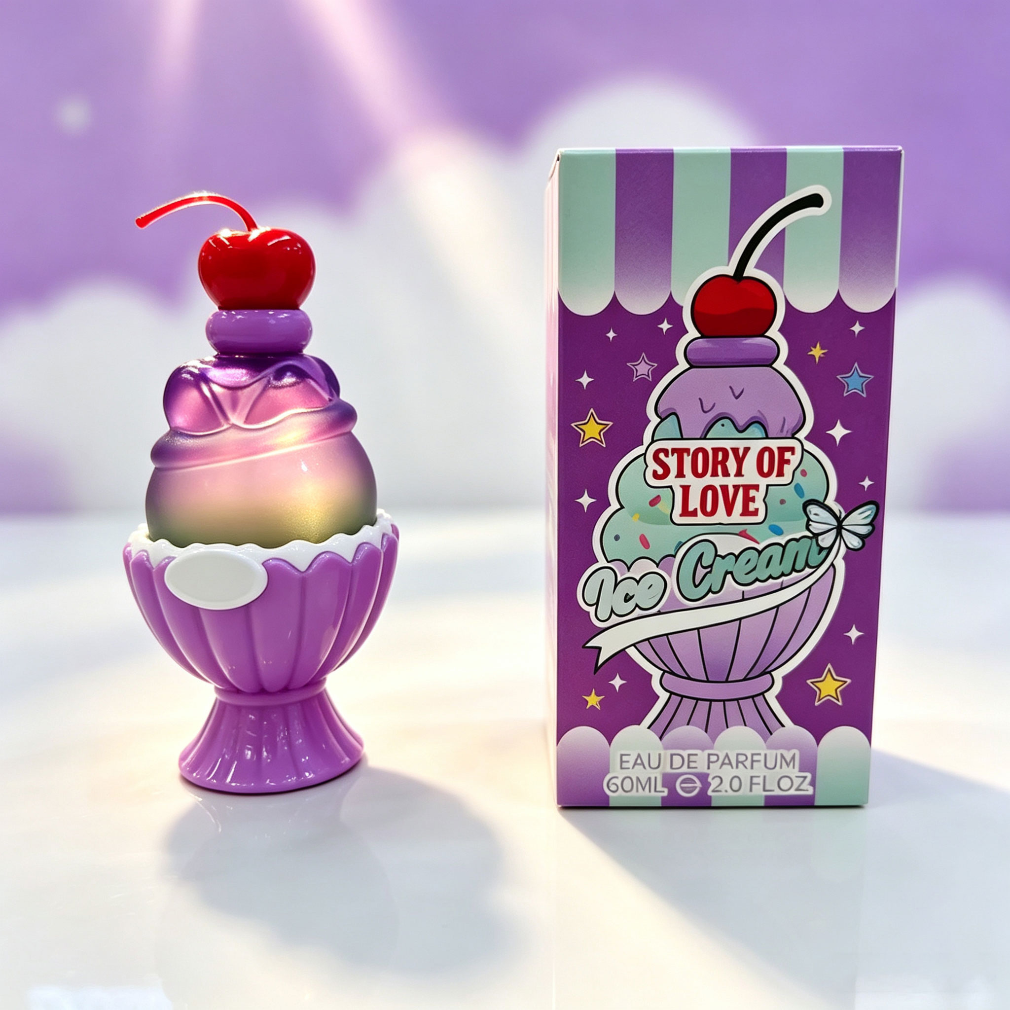 Perfume Floral Fragrance - Niedliches Eiscreme-förmiges Eau de Parfum 60ml,
